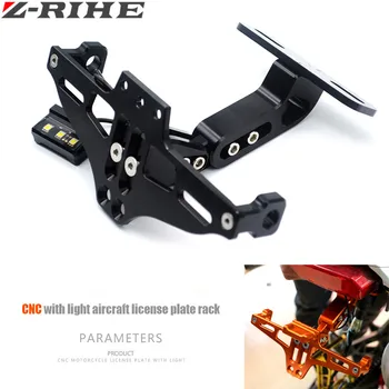 

Motorcycle Adjustable Angle Aluminum License Number Plate Frame Holder Bracket For YAMAHA YZF R1 R3 R6 R15 R25 FZ6 MT-07 MT 09