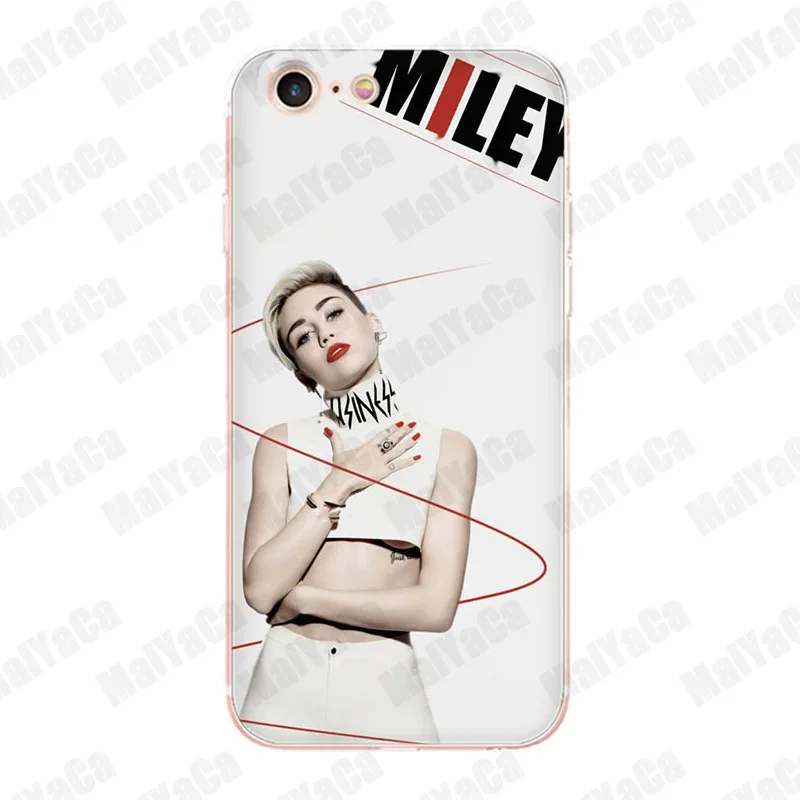 Мягкий резиновый чехол для телефона MaiYaCa Miley Cyrus с рисунком iPhone 8 7 6 6S Plus X 10 5 5S SE 5C 4
