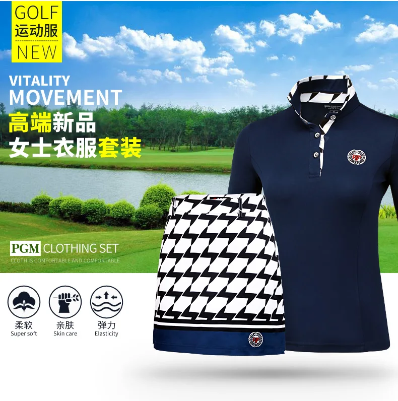 Юбка-шорты для женщин, новинка, Pgm Golf Apparel, женские юбки с длинным рукавом, футболка, высококачественная одежда, 3d трехмерный крой