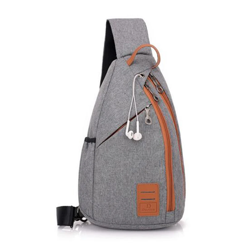 Мужская нагрудная сумка, холщовые мужские сумки через плечо, сумка через плечо, повседневная дорожная сумка через плечо, мужские нагрудные сумки - Цвет: Светло-серый