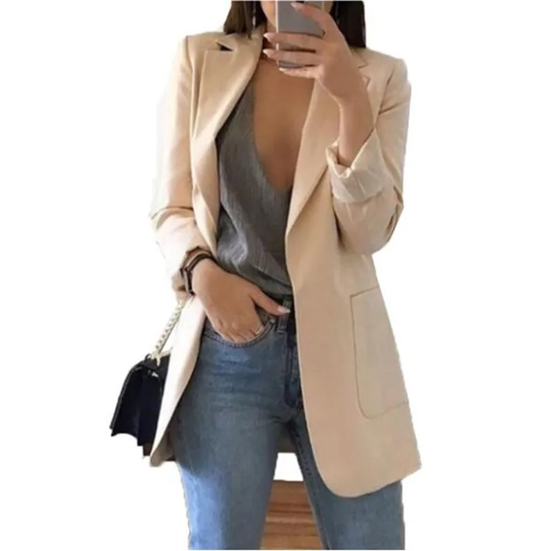 Meaneor Women Solid Long Sleeve Slim Fit Casual Ladies