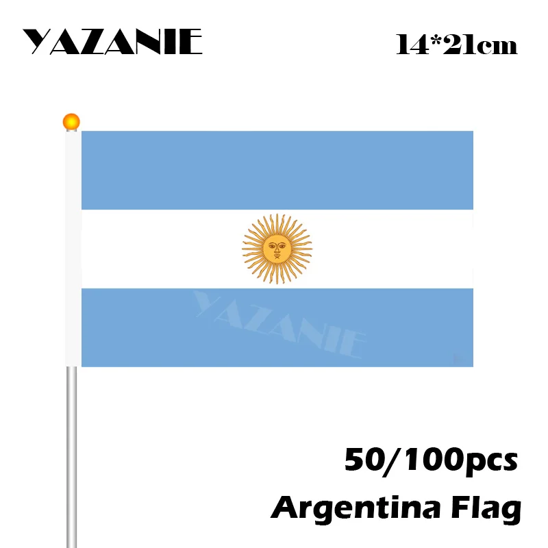 YAZANIE 14*21 см 50/100 шт. аргентинские ручные флаги маленькие качественные