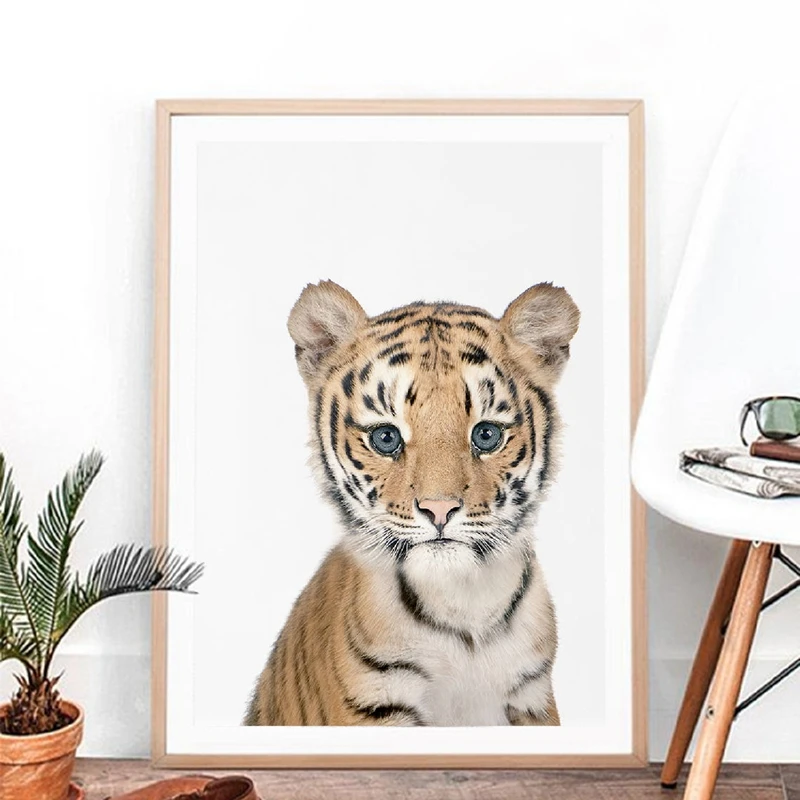 Cute African Animal Tiger Canvas Art Prints And Posters Lovely Baby Tiger Cub Photo Canvas Painting Wall Picture Nursery Decor Painting Calligraphy Aliexpress