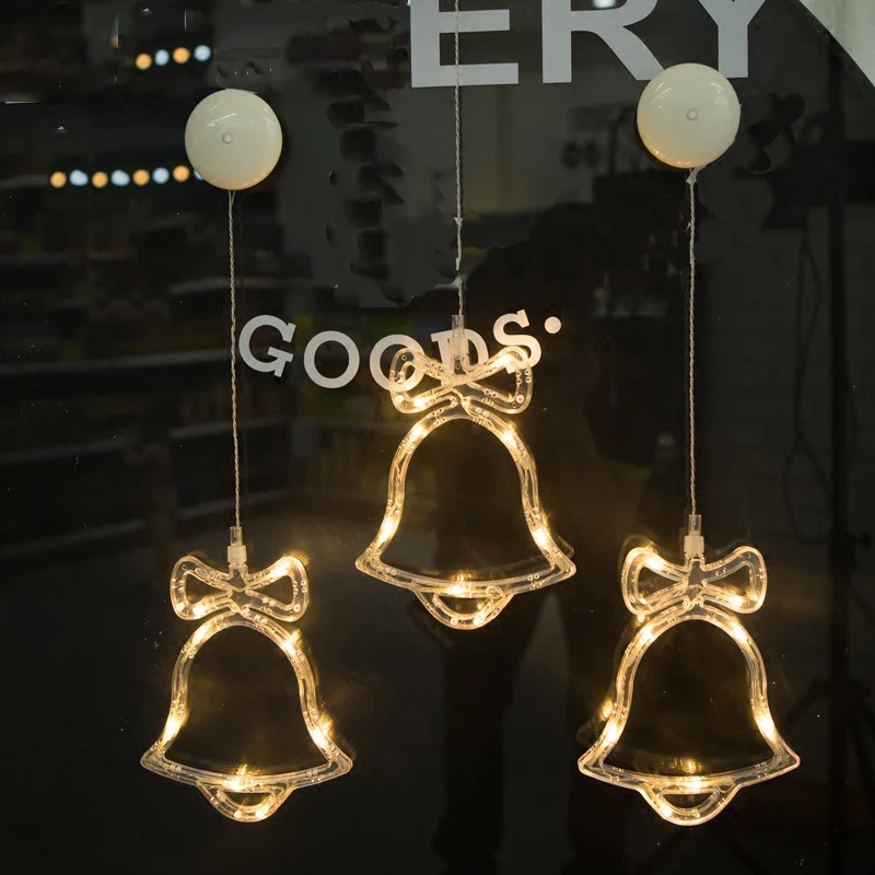 1pc Christmas Bell Led Hanging Light Decorations Battery Operated