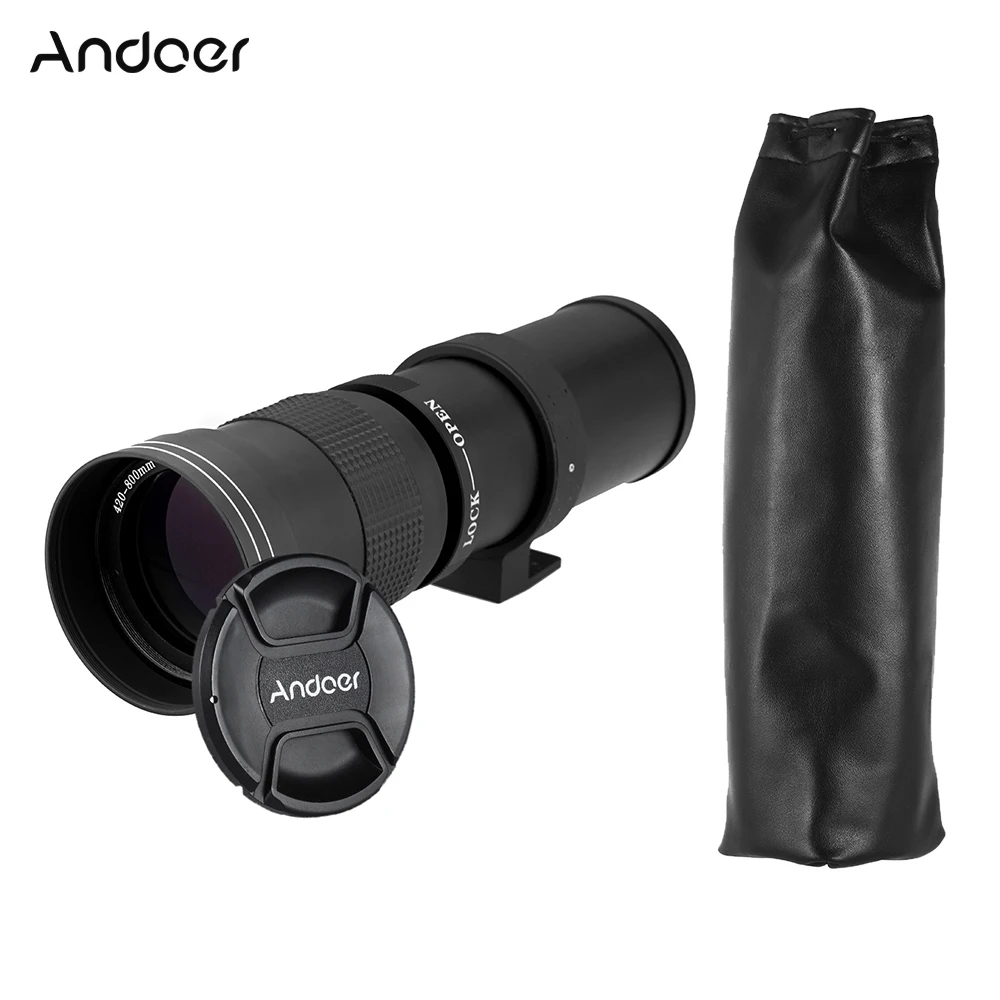 

Andoer lens Kelda 420-800mm F/8.3-16 Super Telephoto Manual Zoom Lens with T-Mount for Canon EOS EF Nikon DSLR Camera
