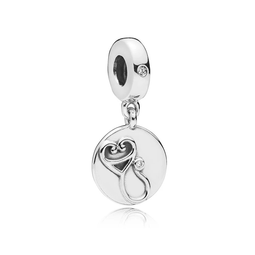 

Real 925 Sterling Silver Pendant Dazzling Stethoscope Dangle Charm Fit Original Women Pandora Bangle Bracelet DIY Jewelry