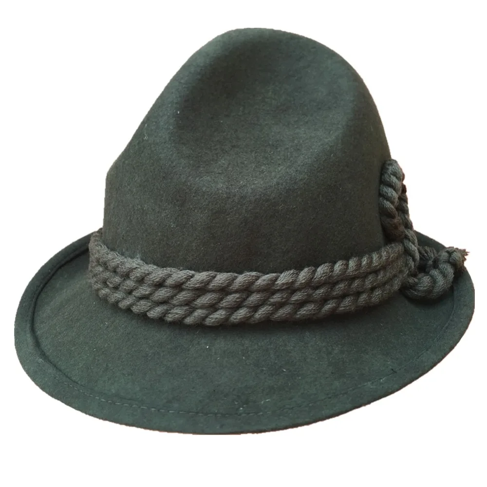 Немецкая тирольская шляпа Октоберфест шерстяная Баварская альпийская фетровая шляпа/фетровая шляпа армейский зеленый