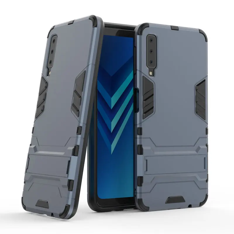 

Armor Shockproof Case For Samsung Galaxy A7 2018 SM-A750F 3D Shield PC+Silicone Phone Case Cover For Samsung Case Fundas Coque