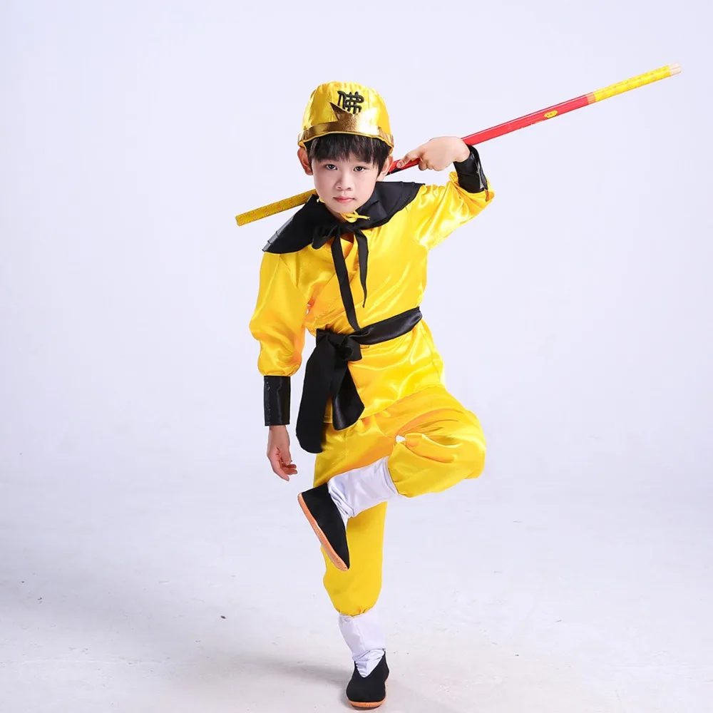 Костюмы sun wukong для детей Забавный косплей костюм мальчиков одежда обезьяны
