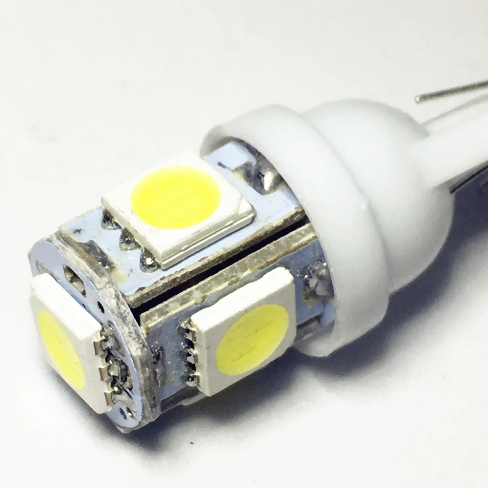 2X T10 светодиодный W5W лампы 5SMD белого и синего цвета красный желтый зеленый