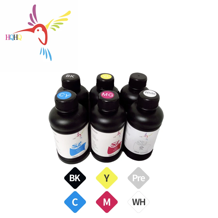 

6X500ML Hard LED UV Ink For Epson DX2 DX3 DX4 DX5 DX6 DX7 DX10 printhead of Flat table UV Printer Ink