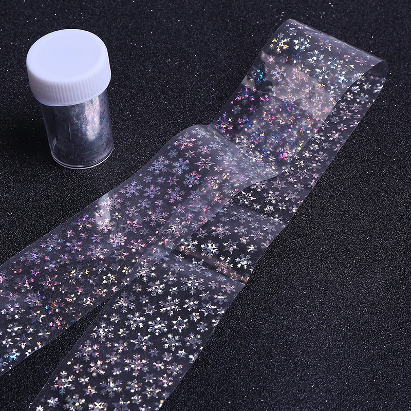 

1 sheet 100cm*4cm Christmas Christmas Snowflake Tree Elk Laser Nail Foils Nail Art Transfer Sticker Paper