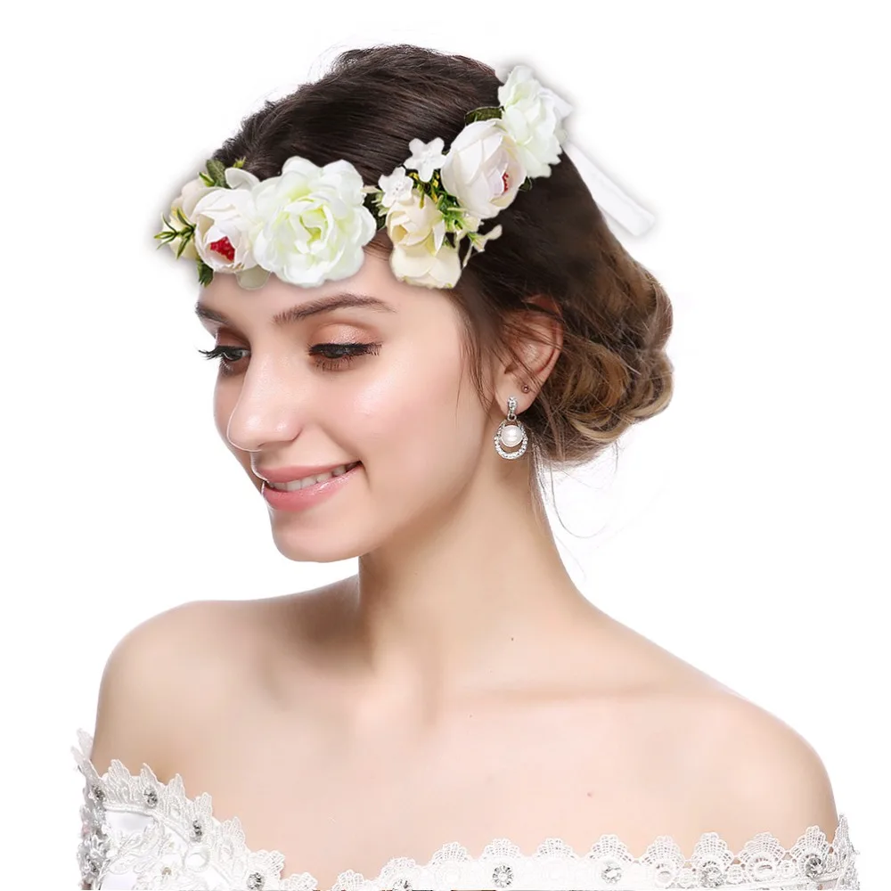 M MISM Boho Свадебная повязка на голову из ткани цветы Корона Венок гирлянды свадебные цветочные аксессуары для волос для женщин diademas para mujer