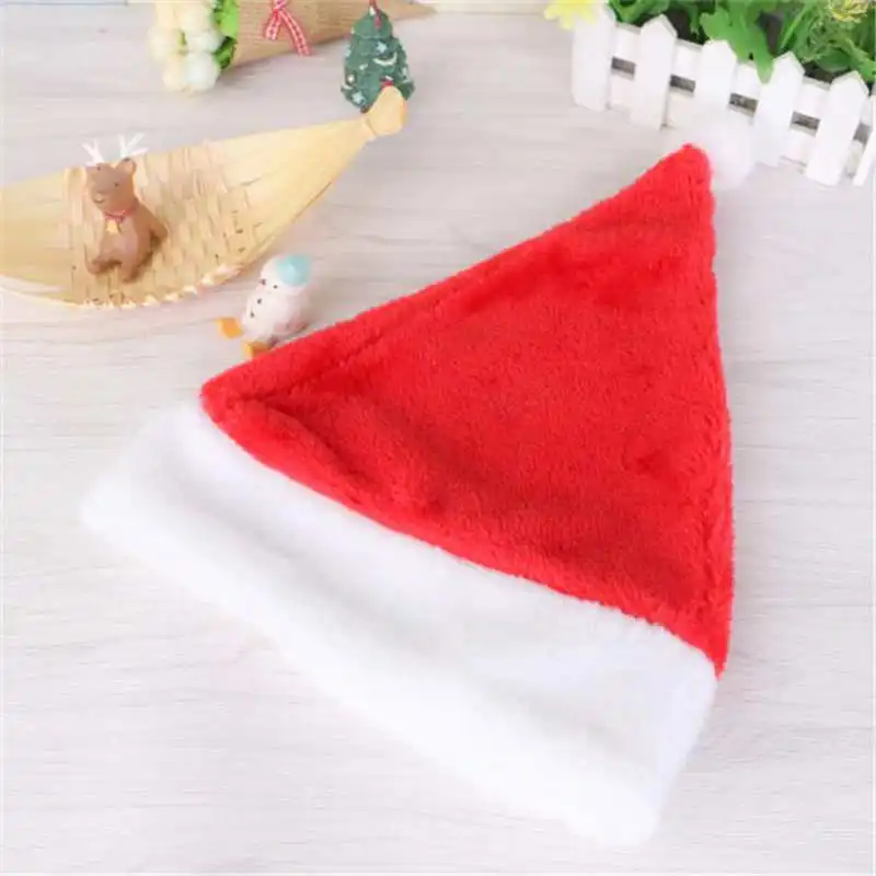 2018 Christmas Party Santa Hat Red And White Cap for Santa Claus Costume New for adultChild #2o25 (5)