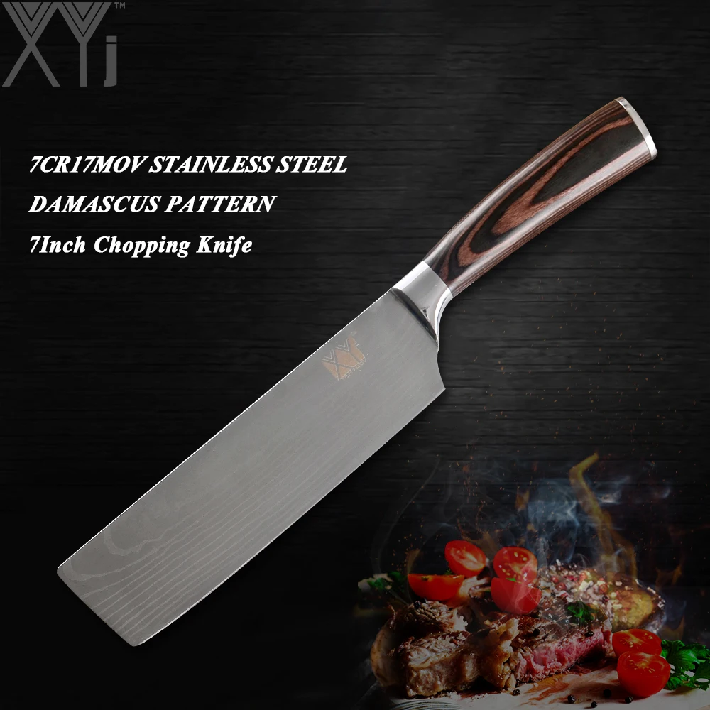 XYj Japanese Style Chopping Knife Stainless Steel Kitchen Cleaver Knife