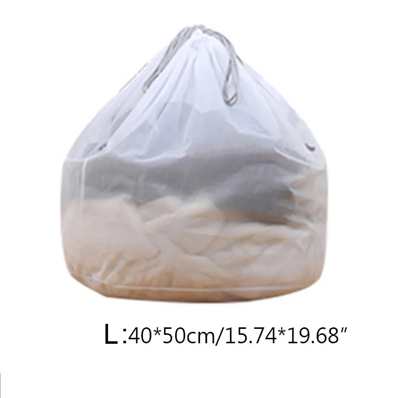 Современный S-XL большой шнурок Бюстгальтер сумка для стирки белья мешок Бытовая Чистка стиральная машина сетка держатель сумки белый цвет Прямая поставка - Цвет: L
