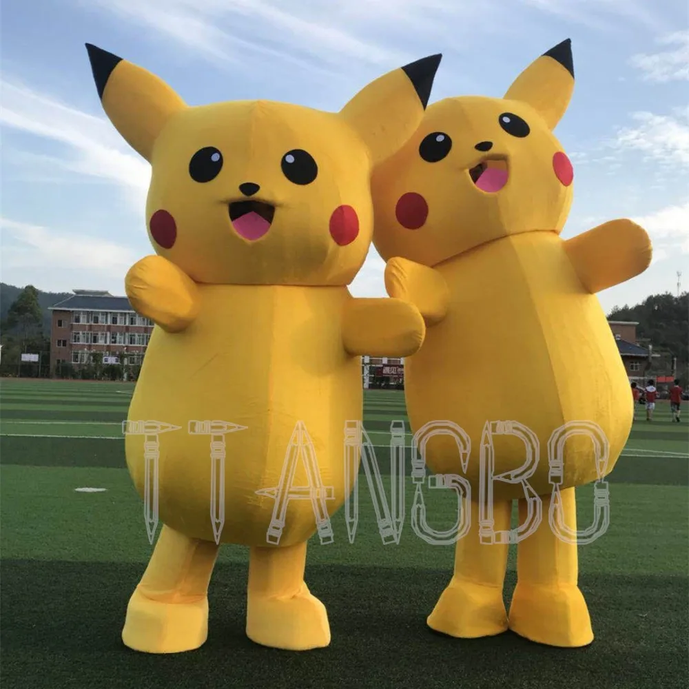 

Top real picture Pikachu Mascot Costume Cosplay Anime Costume Fancy Dress Christmas Halloween Party Suit