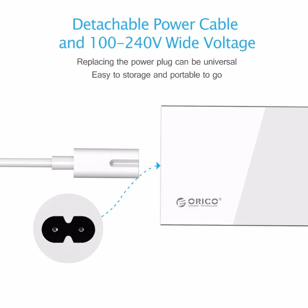 ORICO QC2.0 быстрое зарядное устройство type-C 3.1A USB настольное зарядное устройство 6 портов Смарт зарядное устройство для мобильного телефона планшета