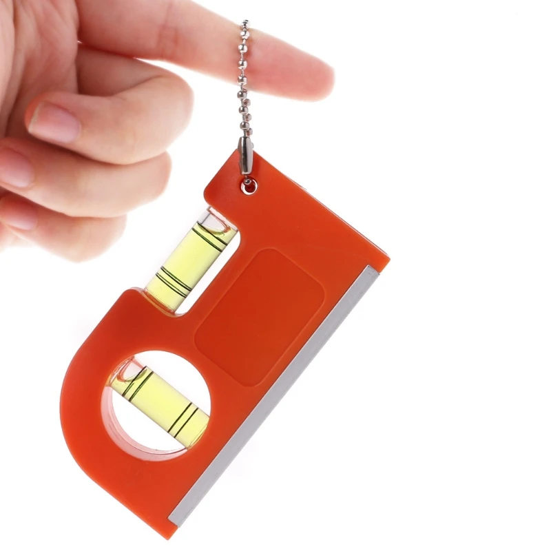 

Mini Keychain Level Ruler with Magnet Base V Stripe Spirit Level Bubble Clamp 85*45*19.5mm