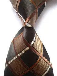 Для мужчин s завязками новый человек мода точка плед галстуки Gravata 100% жаккардовый тканый шелк галстук Бизнес Свадебный галстук для Для