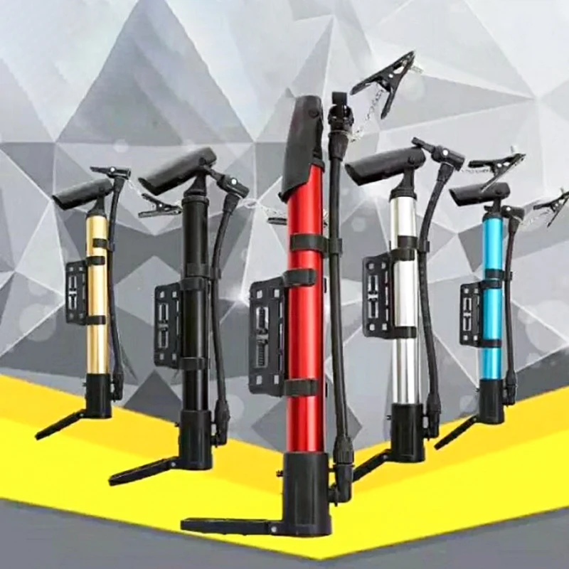 high quality 33CM Mountain Bike Bicycle Portable High Pressure Aluminum Alloy Mini Pump accessory tool lightweight road bikes