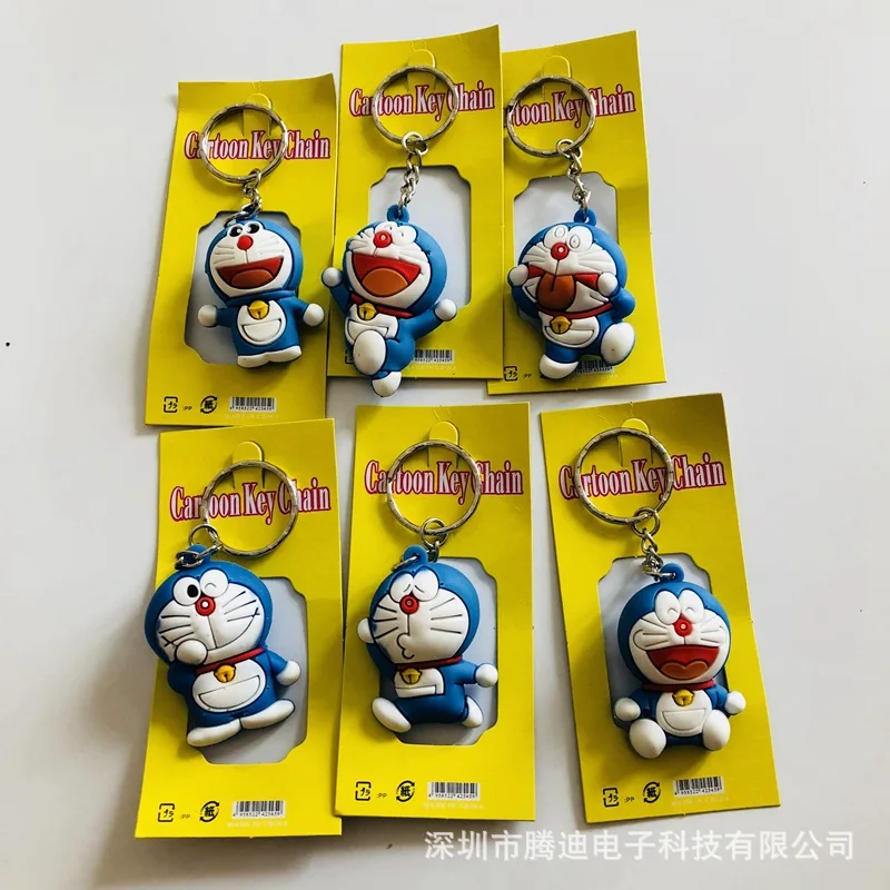 Doraemon 3d стереоскопический мультфильм ПВХ брелок милый аниме-брелок для ключей silicona para llaves Шарм брелок на сумку ювелирные изделия детские игрушки Вечерние