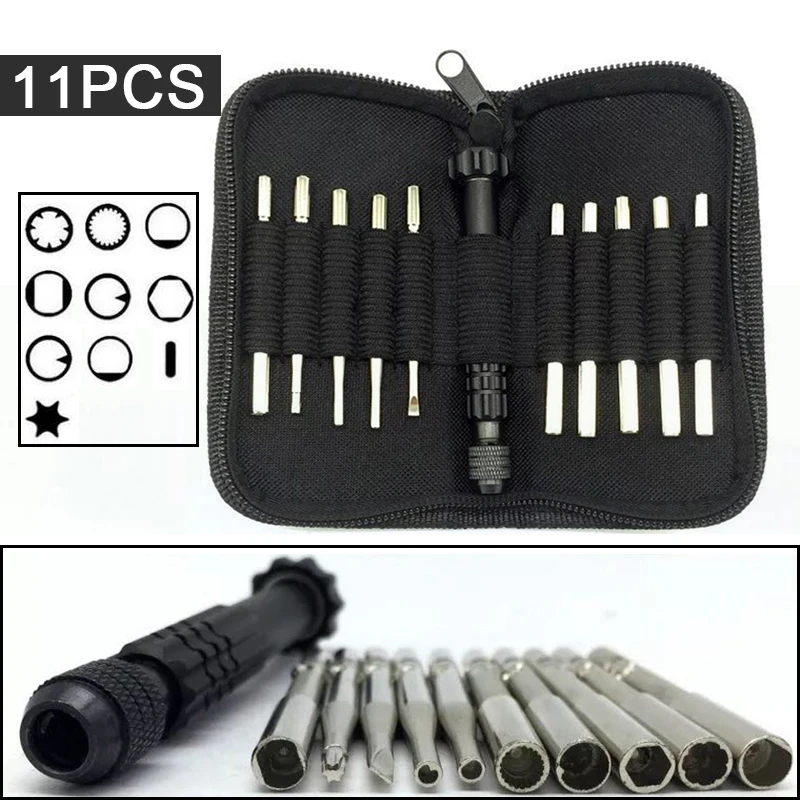 

11Pcs/Set Tune up Carburetor Adjusting Screwdriver Tool Kit Pac Man Double D Spline Type Tool Kit