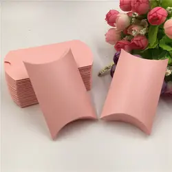 Коробка в форме подушки розовый чистая крафт-бумага Ювелирные изделия/Конфеты/Свадьба/Вечерние любимые подарочные коробки продукты