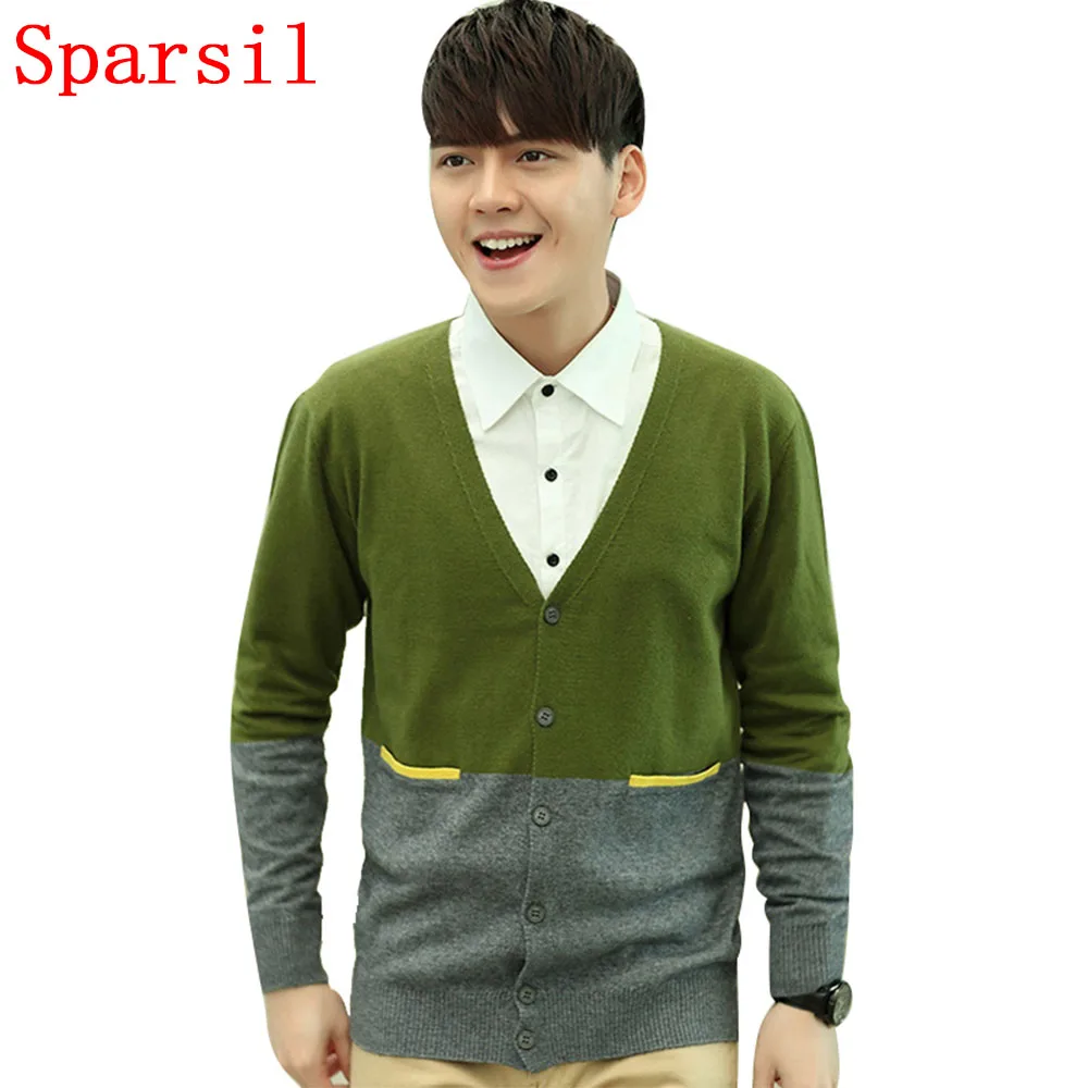 Sparsil Men Autumn Breathable Leisure Cashmere Blend