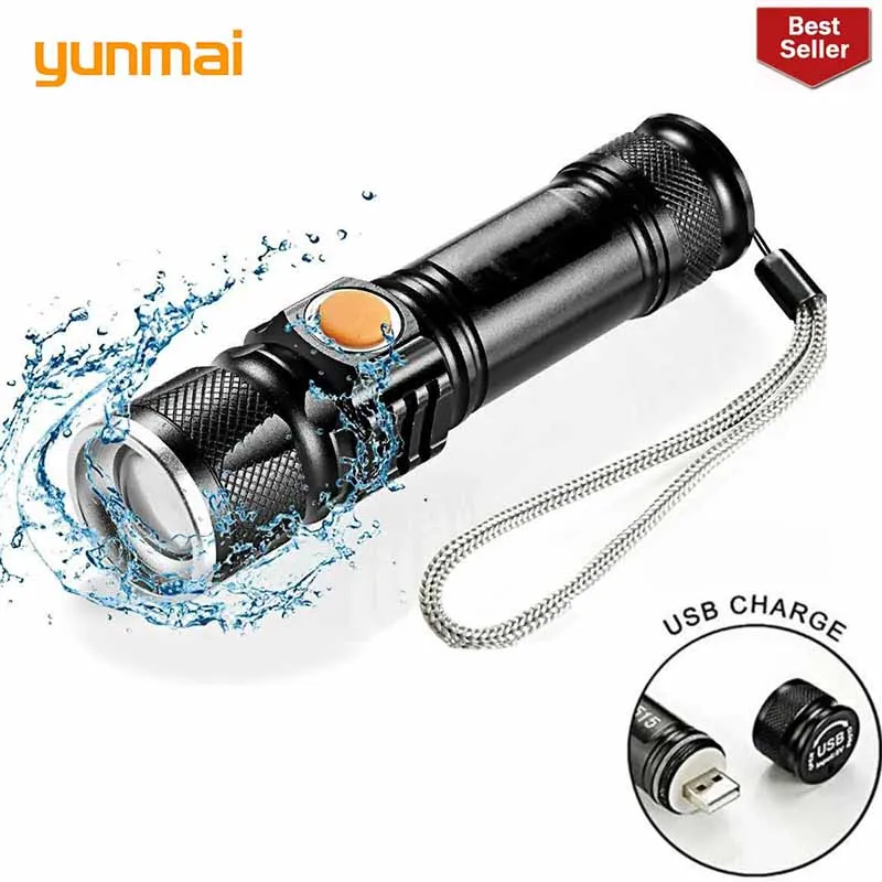 

new 2019 USB Rechargeable Work Inspection Light Magnetic LED Flashlight 4 Modes Torch Lanterna Lampe Touche Linternas Led Lamp