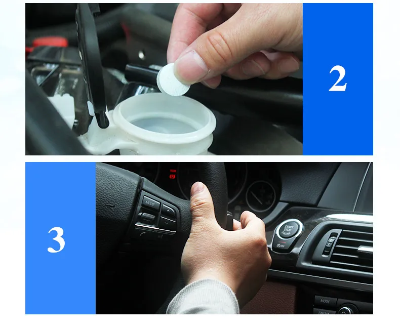 6Pcs/Lot Effective Car Solid Wiper Fine Windshield Window Cleaner Tablets Auto Glass Cleaner Screenwash Concentrate Sheet