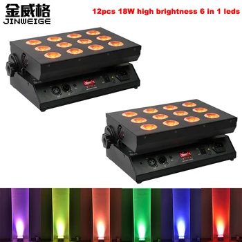 

Free Shipping 2pcs/lot Wireless Dmx Uplights 12*18w Remote Control Battery Power LED DJ Uplighting RGBWA UV LED Flood Light
