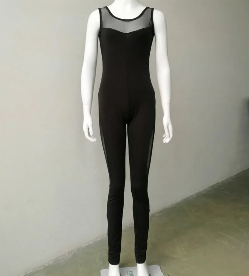 S-XL размеров, женский комбинезон без рукавов с открытой спиной и сеткой в стиле пэчворк, сексуальная клубная одежда