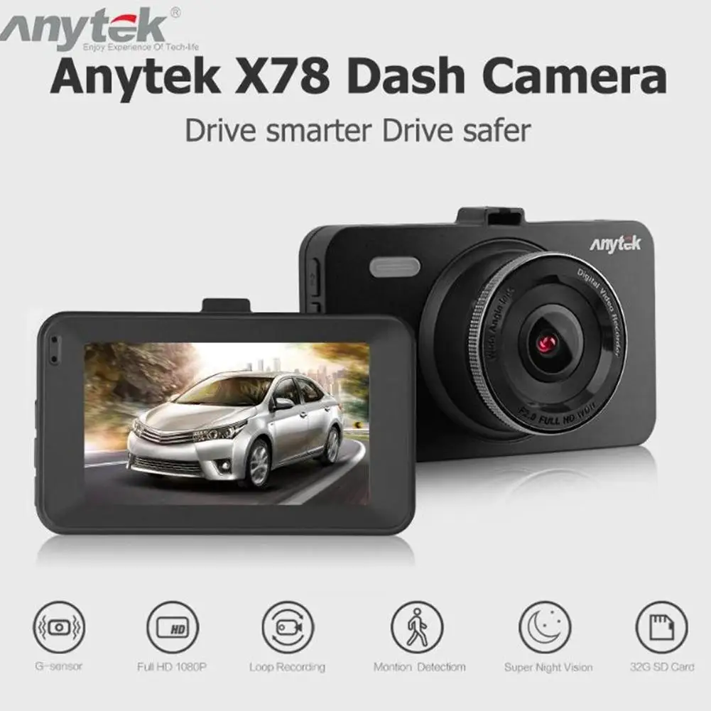 

For Anytek A78 1080P Full HD Driving Recorder 3.0 Inch HD Screen 6G Wide Angle Lens GPS Automobile Data Recorder