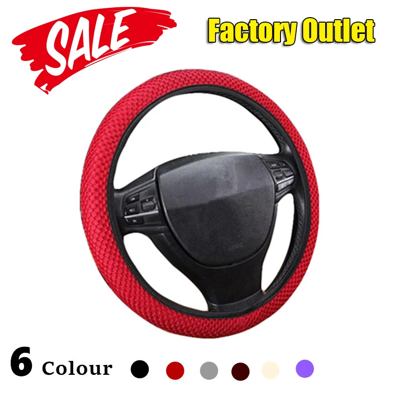 

New Sandwich Fabric Handmade Steering Wheel Cover Breathability Skidproof Universal Fits Most Car Styling Steering-wheel 36-39CM