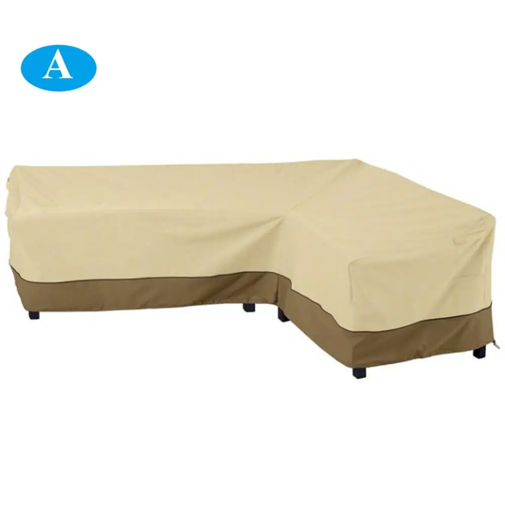 Водонепроницаемый L Форма угловой диван для наружного пользования, крышка 264x210 см ротанга садовая мебель для патио защитная крышка на все случаи жизни, пылезащитные заглушки - Цвет: Left arm