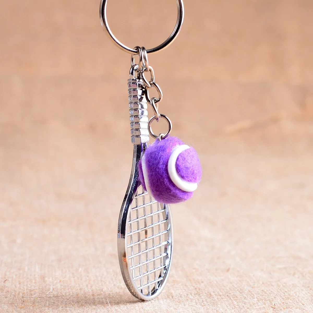 Mini Metal Tennis Racket Souvenir Cute Tenis Racquet Ball Key-chain Sports Key Chain Car Bike Keyring Simulation Gift L770