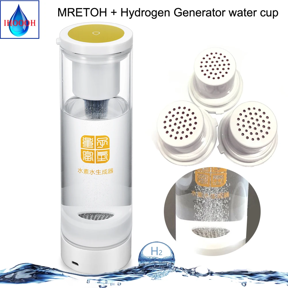 

MRETOH 7.8Hz and Hydrogen rich water generator cup Postpone aging detoxify and nourishing the face H2 600ML USB Rechargeable