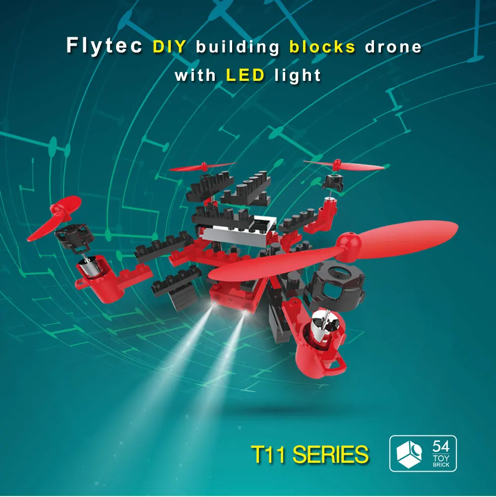 

Flytec T11 DIY Building Block Drone Helicopters 2.4G 4CH Mini Drones 3D DIY Bricks Creative Quadcopter DIY Educational Toy