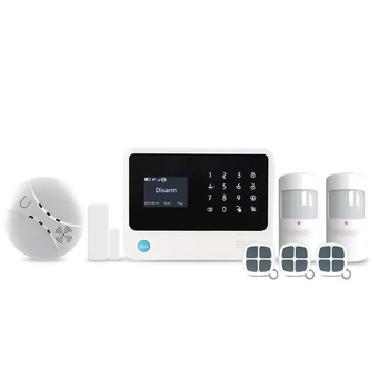 

LCD Display Home Security Alarm System Support English/Spanish/Dutch/French Language Home Alarm System with Smoke Detector