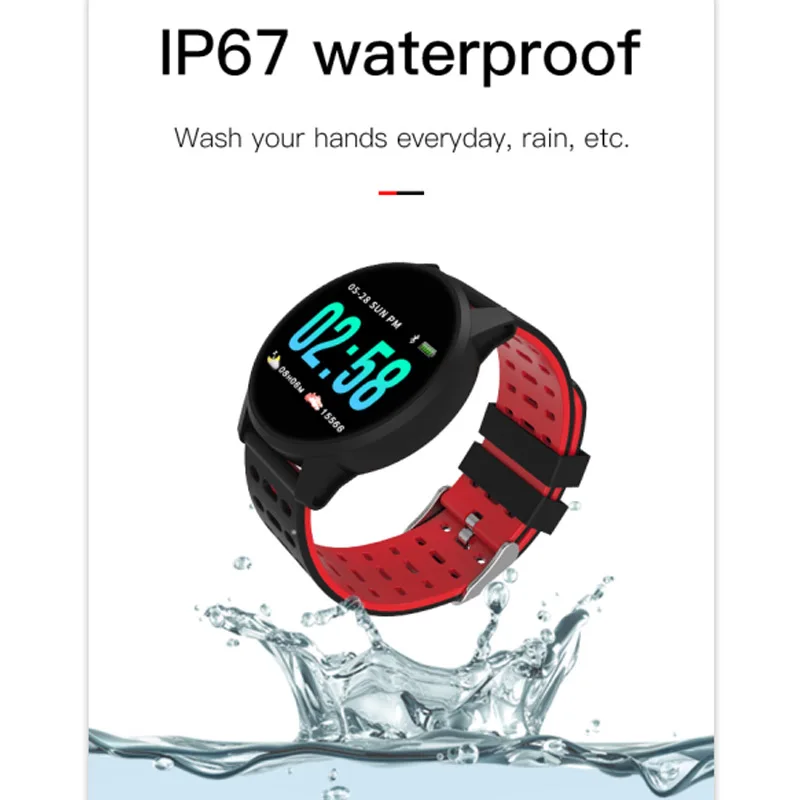 Smart Band W1 Color Screen Fitness Tracker Heart Rate Monitor Waterproof Smart band round Activity tracker PK Mi Smart band 3
