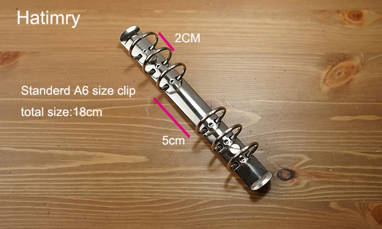 Hatimry DIY A6 notebook связующего клип 3 см кольца 6 отверстий серебристого цвета A6 размер Школа поставщиков собирать A5 бумаги для A6 размер книги