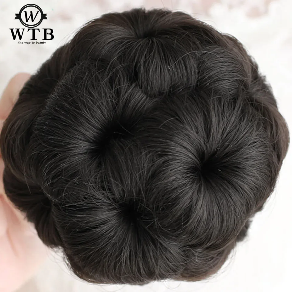 WTB цветы стиль синтетического волокна волос высокой температуры Клип В эластичных поддельные волосы для наращивания булочка пончик-шиньон для женщин