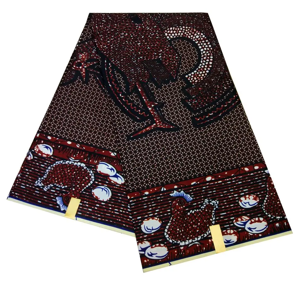 

2019 Latest Polyester African Fabric Wax Hollandais Style Real Dutch Hollandais wax 6 yard LBLD-116
