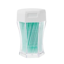 200 шт 6 цветов двойной головкой нити для зубов, зубочистки с шестиугольная коробка для ухода за зубами зубная нить