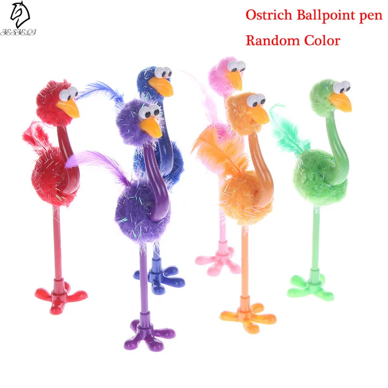 

1Pcs Creative Ostrich Ballpoint Pen 0.5mm plastic holder ball pen school student office writing supply