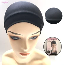 Черный Цвет купол Кепки за парик делает регулируется парик Кепки s черный Цвет 5 шт./лот spaandex купол Кепки
