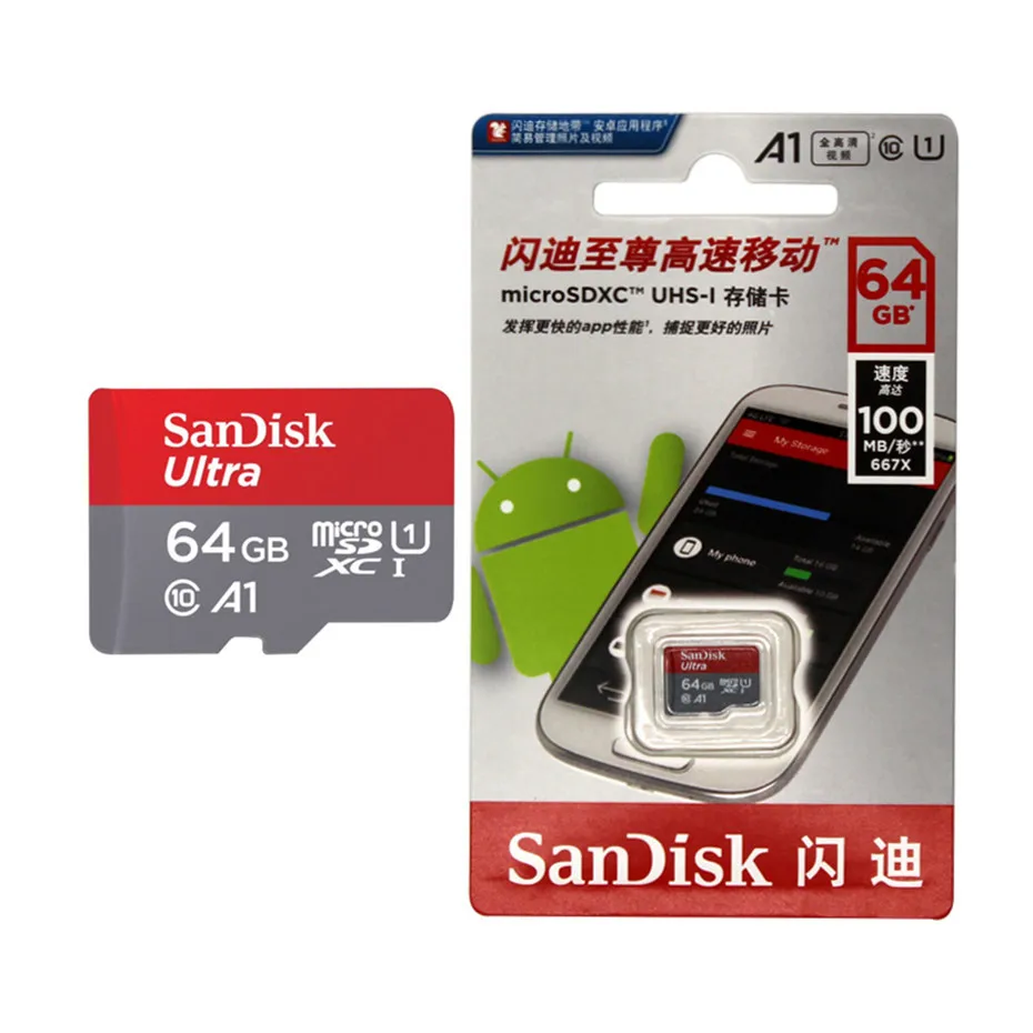sandisk картой Micro SD объемом 16 Гб оперативной памяти, 32 Гб встроенной памяти, 64 ГБ 128 ГБ 200 A1 TF карты 100 МБ/с. C10 флэш-карта памяти, мicro SD cartao de memoria