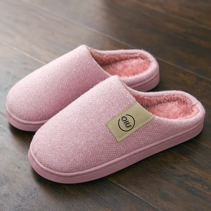 Men's Comfort Knitted Cotton Fabric  With Soft Fleece Indoor Stitching Rubber Sole Men Solid Slipper (4)