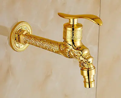 

Free Shipping Gold Finish Single Handle Cold Water Sink Tap Bathroom Washing Machine Faucet